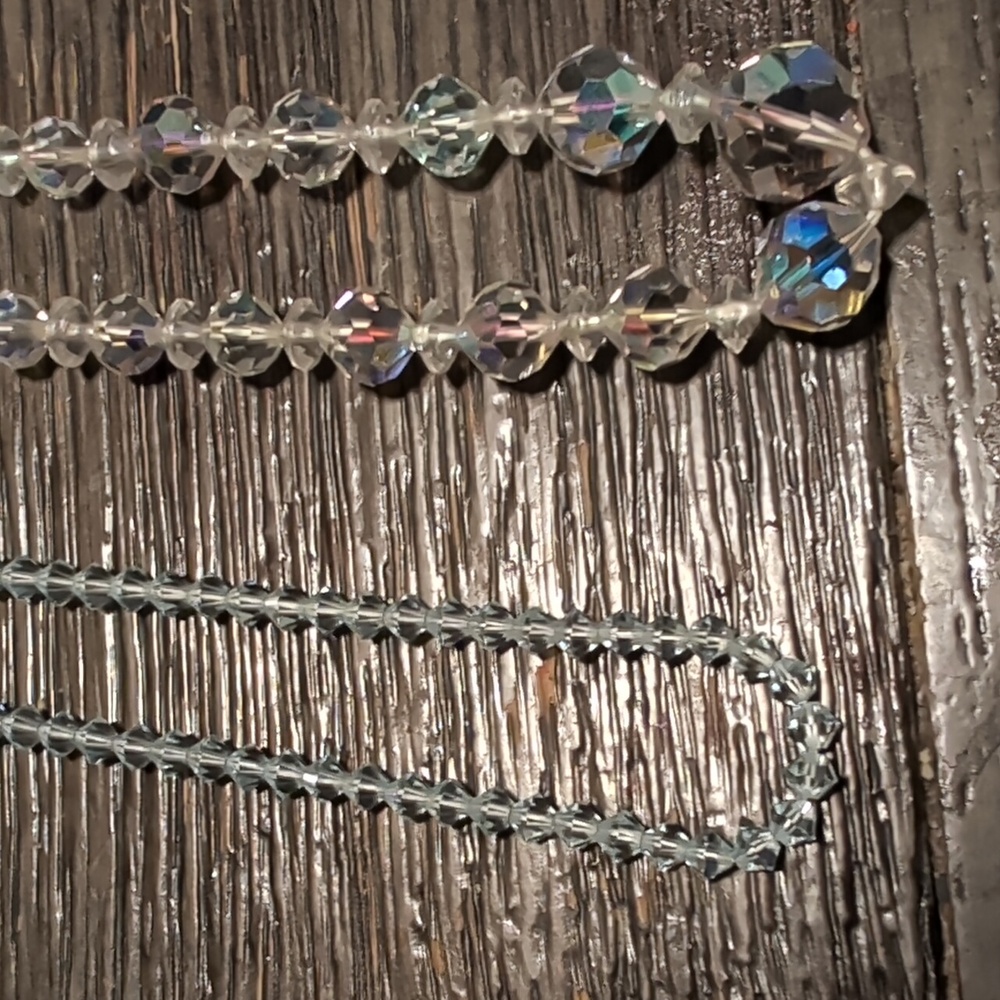 3 Vintage Crystal Glass Necklace Set - Picture 8 of 9